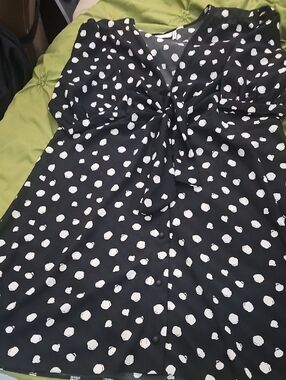 ASOS Black and White Polka Dot Midi Dress